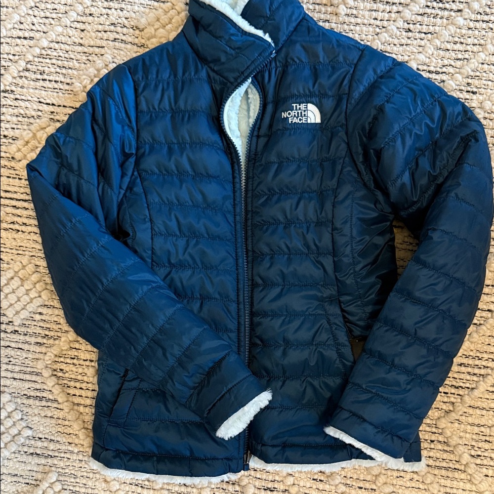 The North Face Navy Quilted Jacket-reversible